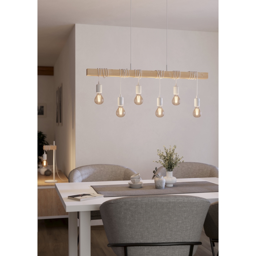 Eglo - Hängeleuchte an Schnur TOWNSHEND 6xE27/60W/230V - FSC-zertifiziert