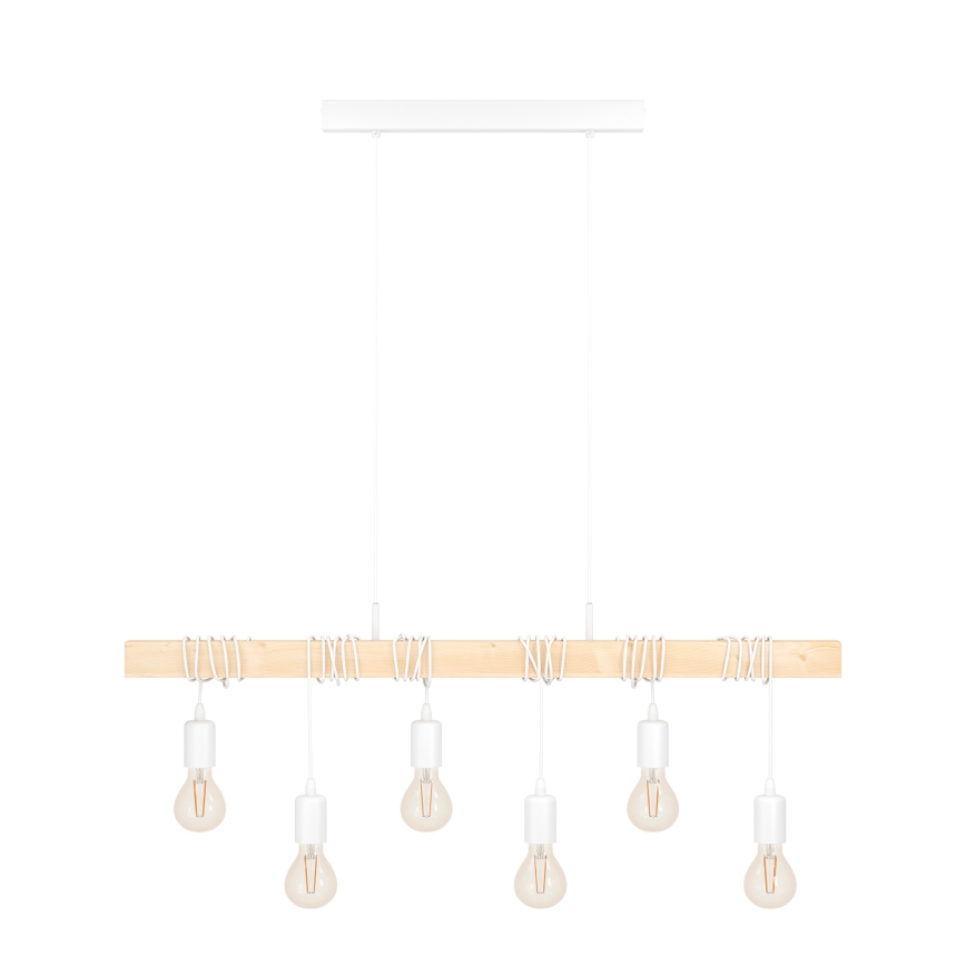 Eglo - Pendelleuchte TOWNSHEND mit Seilaufhängung, 6xE27/60W/230V