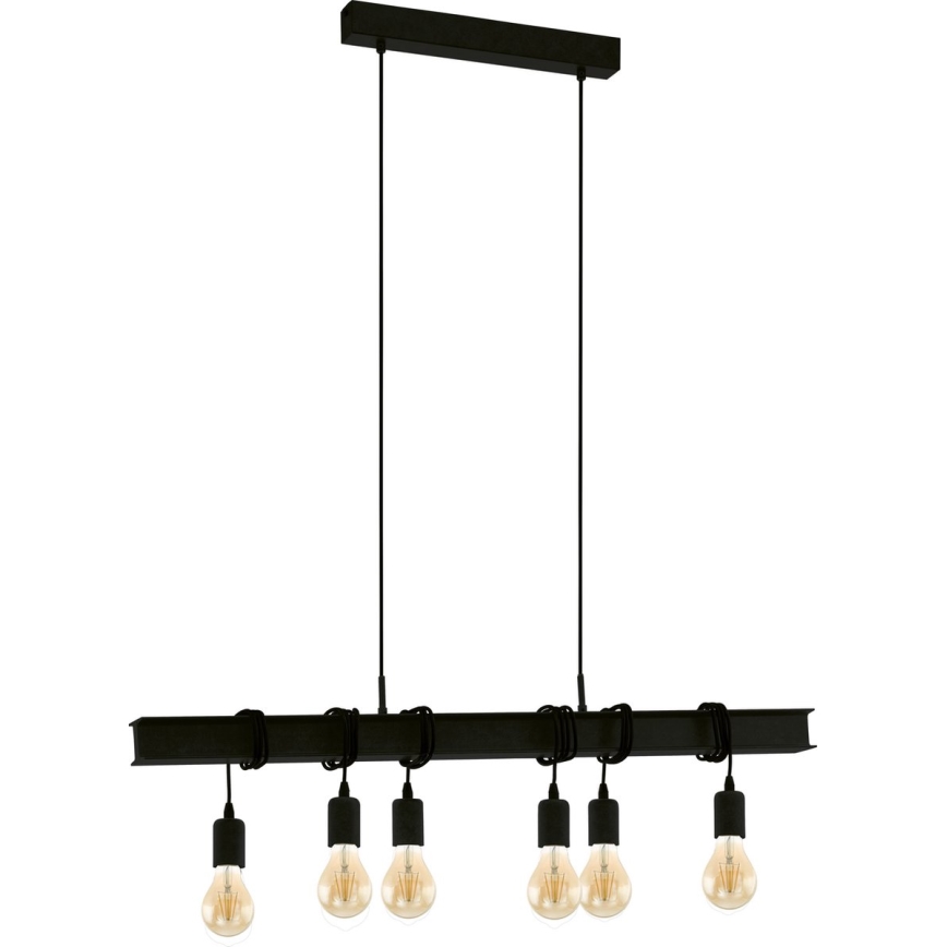 Eglo 43712 - Hängeleuchte TOWNSHEND 6xE27/60W/230V schwarz