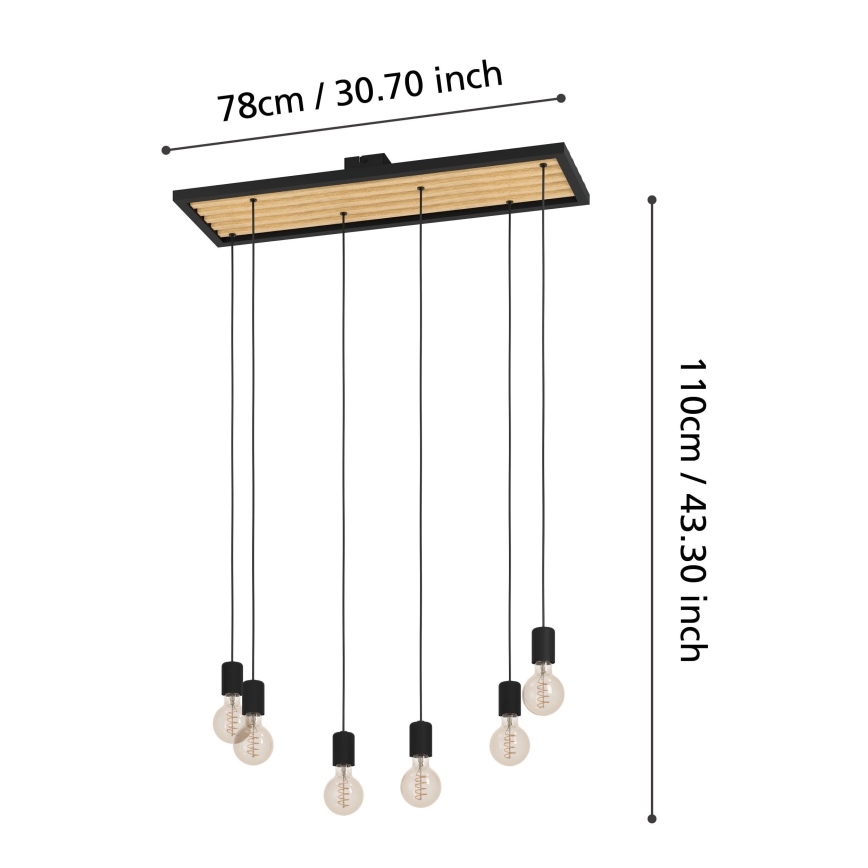 Eglo - Hängeleuchte 6xE27/40W/230V