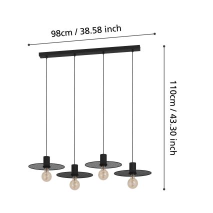 Eglo - Hängeleuchte 4xE27/40W/230V
