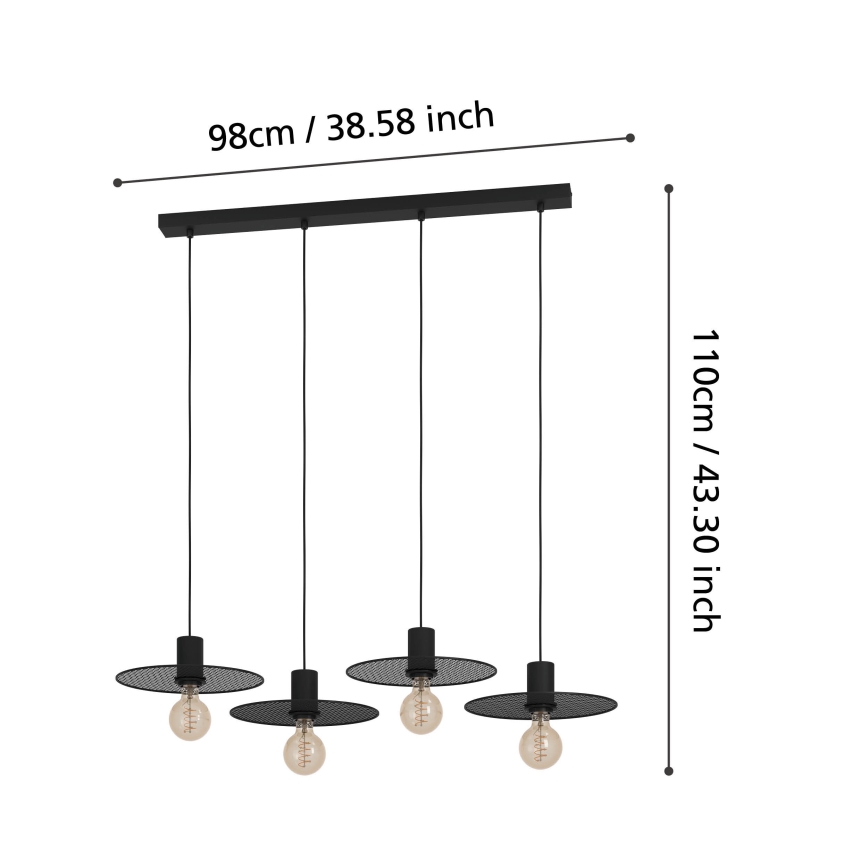 Eglo - Hängeleuchte 4xE27/40W/230V