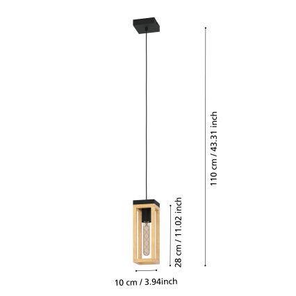 Eglo - Hängeleuchte an Schnur 1xE27/40W/230V