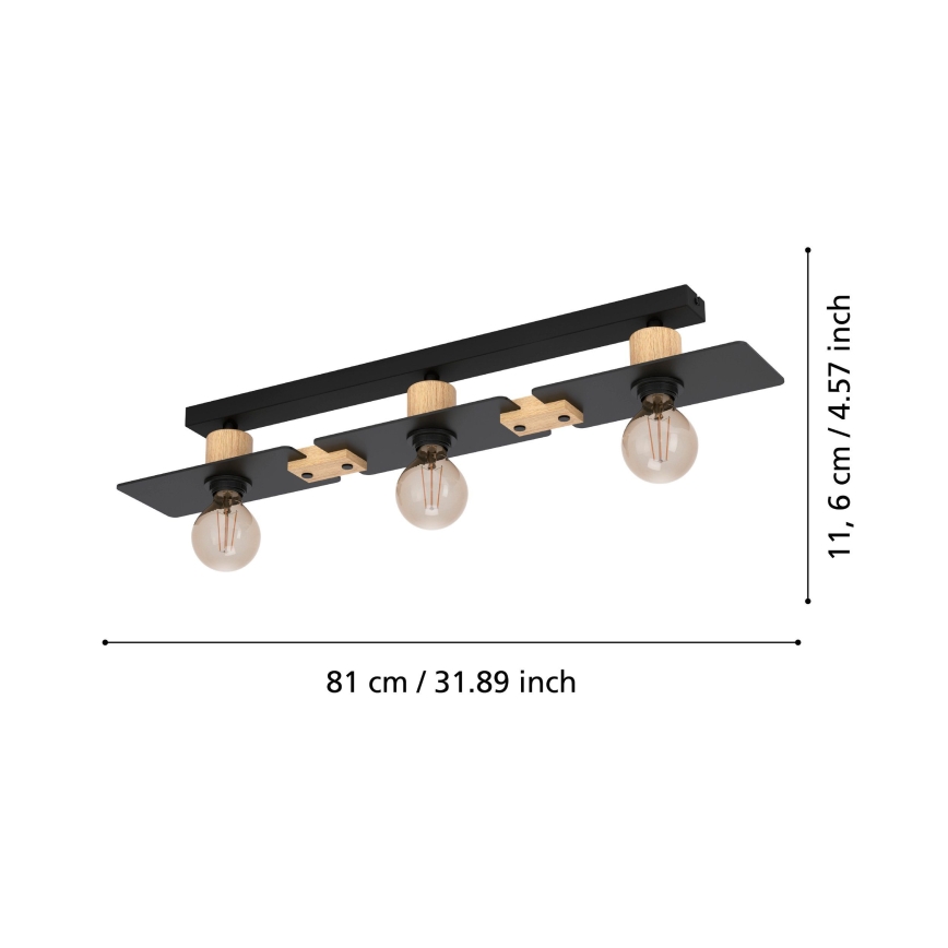 Eglo - Deckenleuchte 3xE27/40W/230V