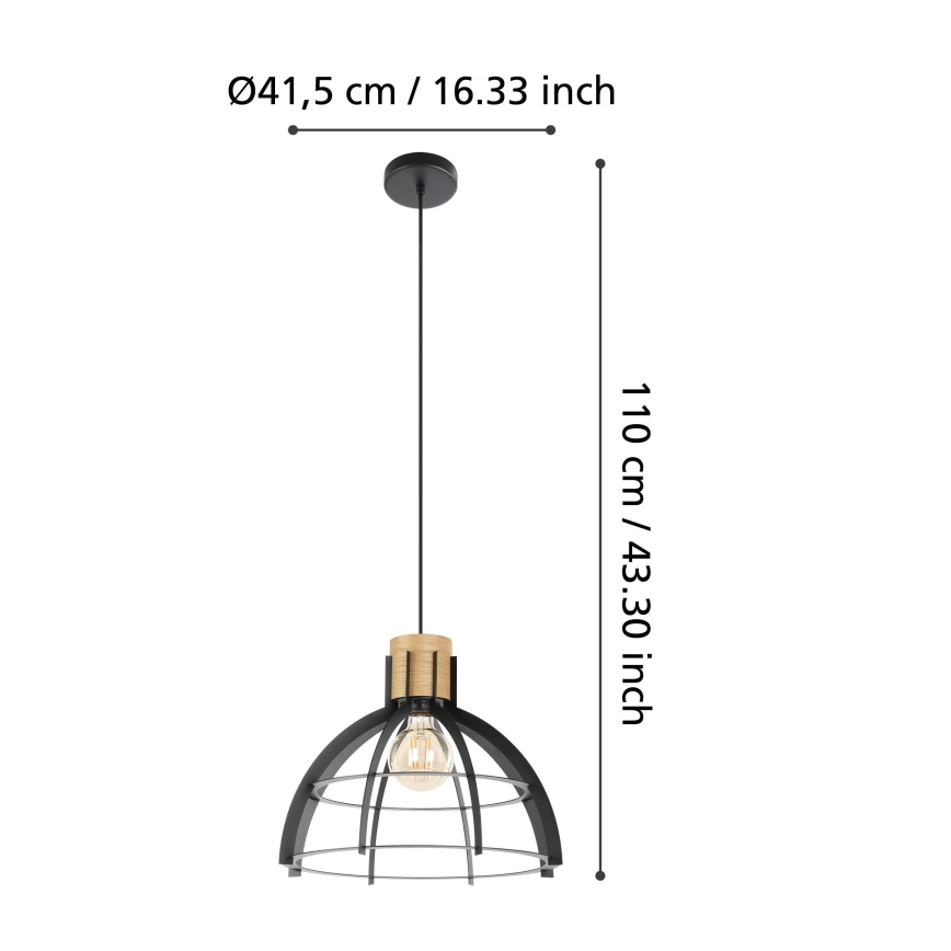 Eglo - Hängeleuchte 1xE27/40W/230V schwarz