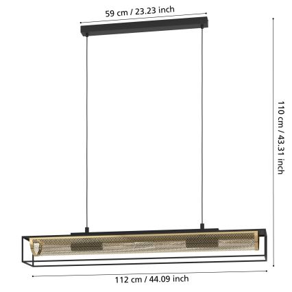 Eglo - Hängeleuchte an Schnur 4xE27/40W/230V