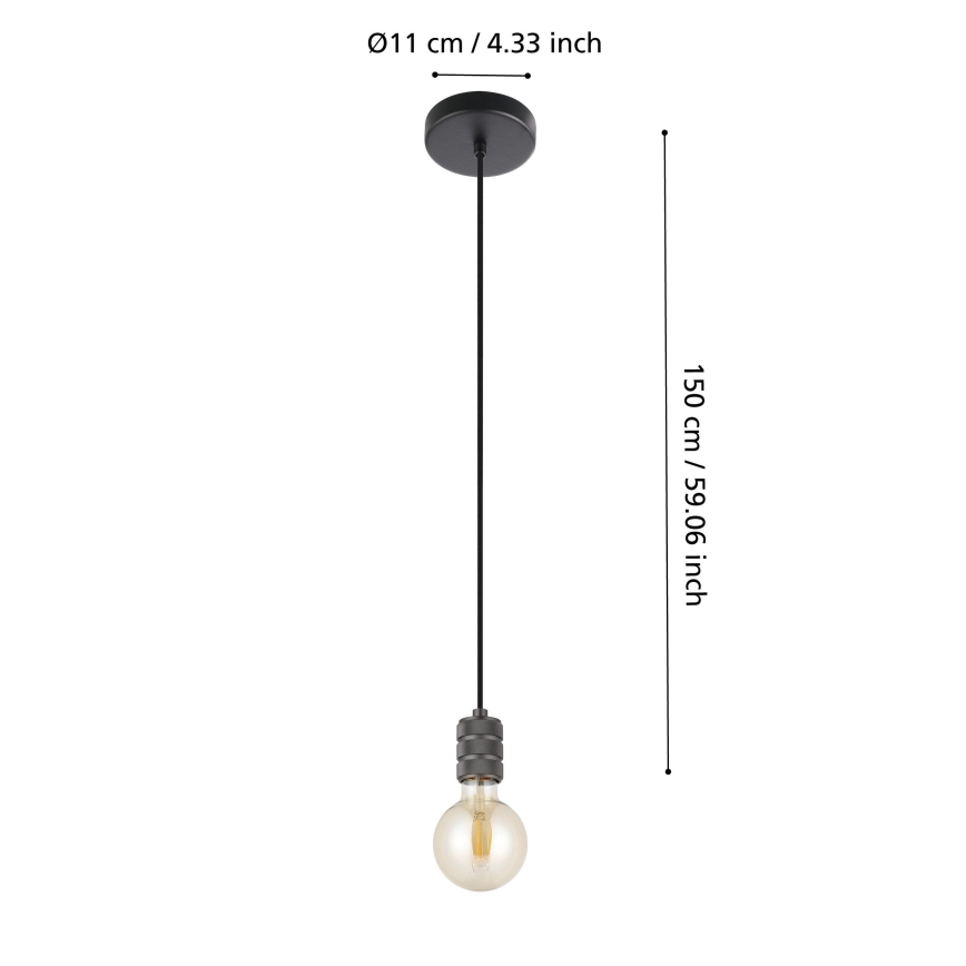 Eglo - Hängeleuchte an Kabel 1xE27/40W/230V schwarz