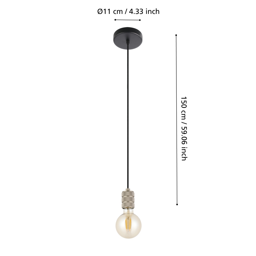 Eglo - Deckenleuchte an Kabel 1xE27/40W/230V Chrom