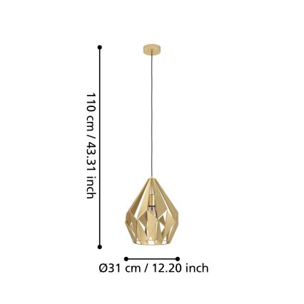 Eglo - Hängeleuchte an Schnur 1xE27/60W/230V d 31 cm