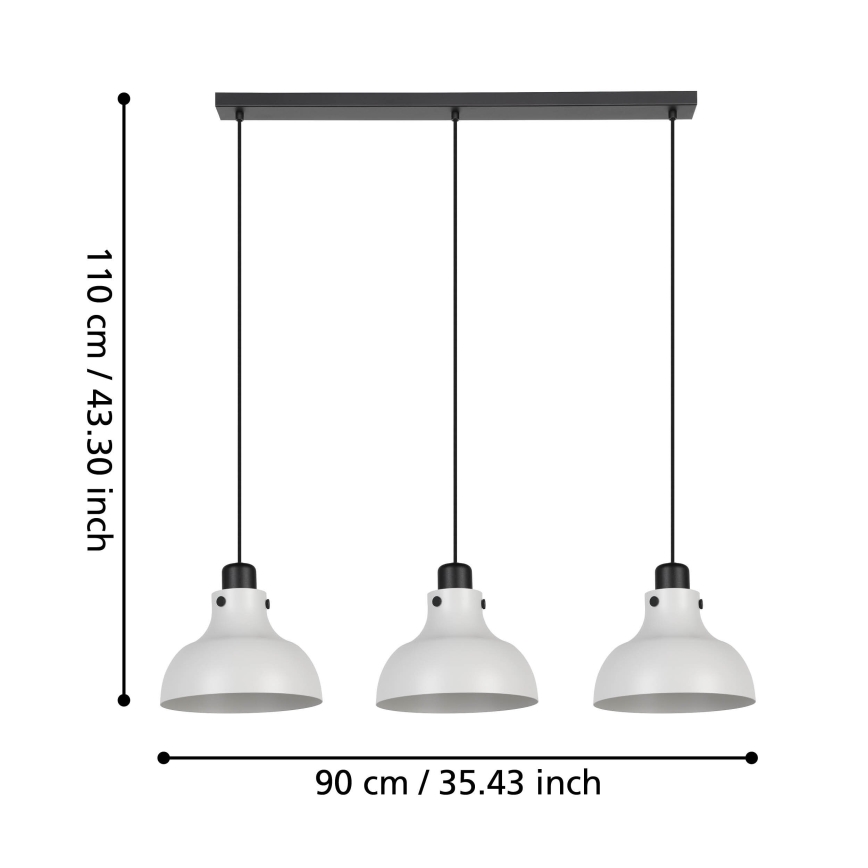 Eglo - Hängeleuchte 3xE27/40W/230V
