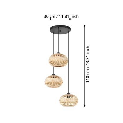 Eglo - Hängeleuchte an Schnur 3xE27/40W/230V d 48 cm