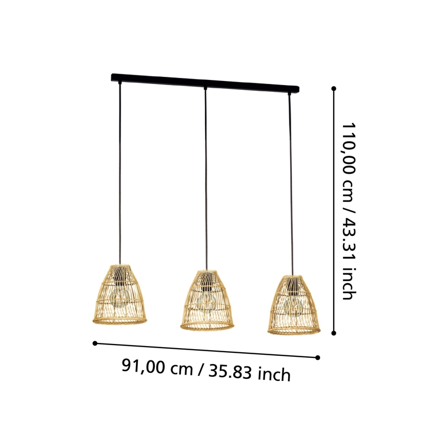 Eglo - Deckenleuchte an Kabel 3xE27/40W/230V