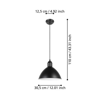 Eglo - Hängeleuchte an Schnur 1xE27/40W/230V