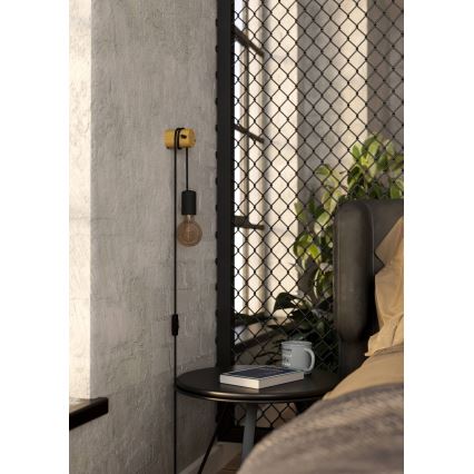 Eglo - Wandleuchte 1xE27/13W/230V schwarz/beige