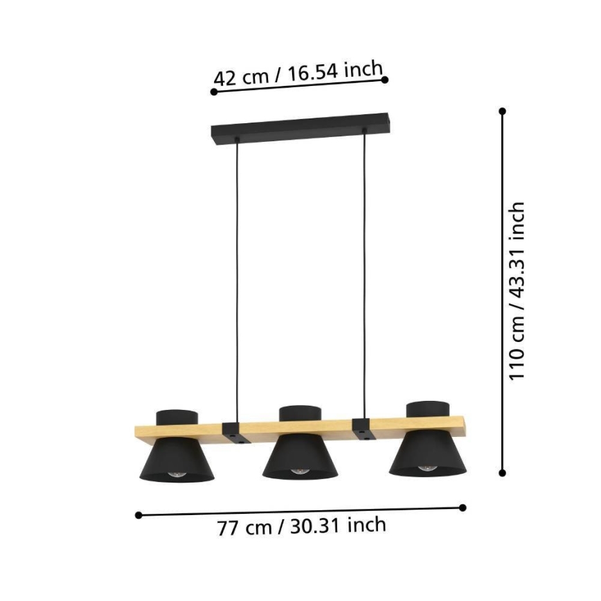 Eglo - Hängeleuchte an Schnur 3xE27/15W/230V