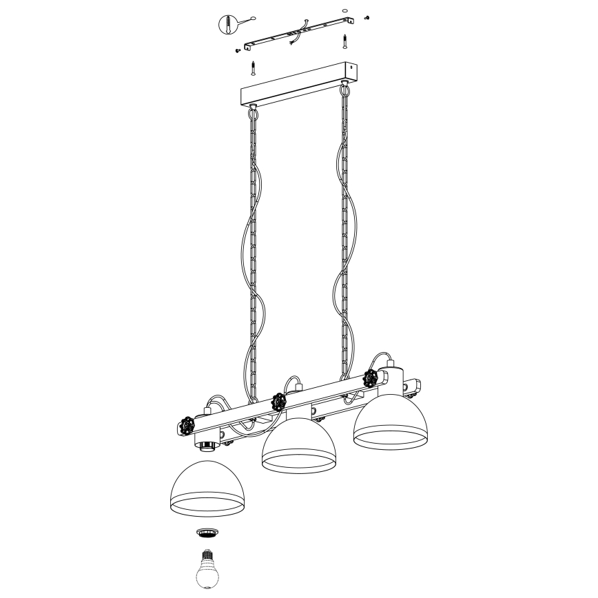 Eglo - Hängeleuchte an Kette 3xE27/28W/230V - FSC-zertifiziert