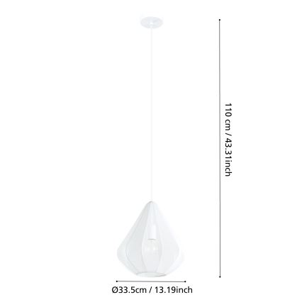 Eglo - Hängeleuchte 1xE27/40W/230V d 33,5 cm weiß