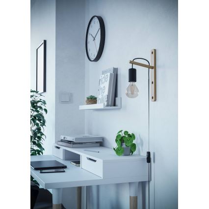 Eglo - Wandleuchte 1xE27/10W/230V Gummibaum braun/schwarz