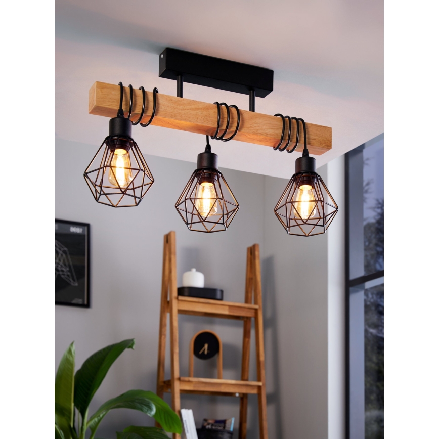 Eglo - Aufbauleuchte TOWNSHEND 3xE27/60W/230V - FSC-zertifiziert