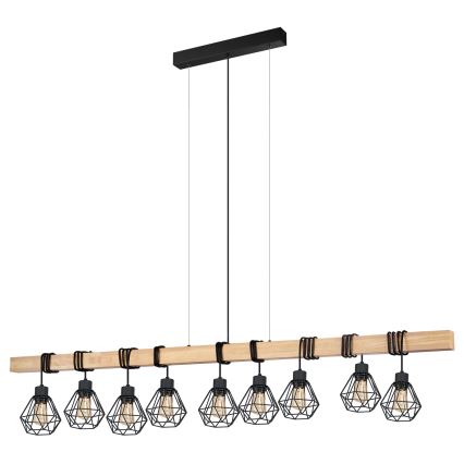 Eglo - Hängeleuchte an Schnur TOWNSHEND 9xE27/60W/230V - FSC-zertifiziert