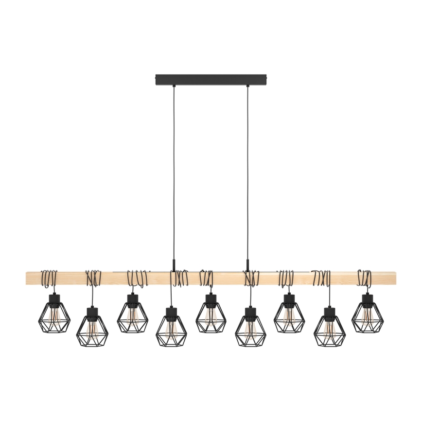 Eglo - Hängeleuchte an Schnur TOWNSHEND 9xE27/60W/230V - FSC-zertifiziert