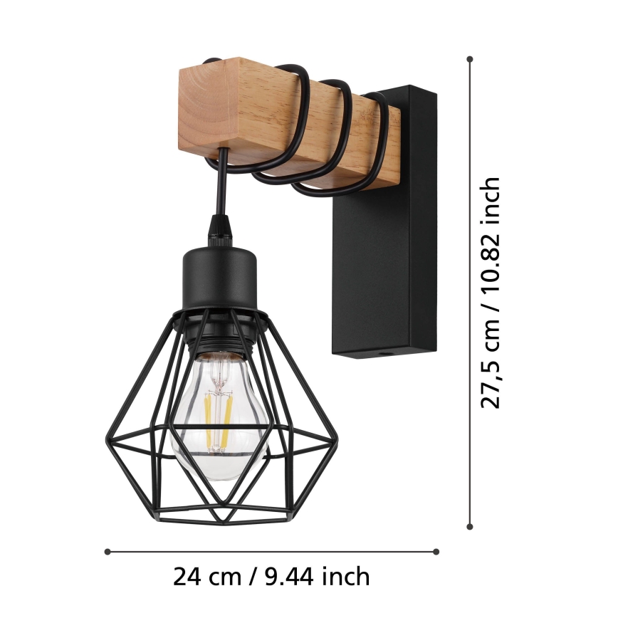 Eglo - Wandleuchte TOWNSHEND 1xE27/60W/230V - FSC-zertifiziert