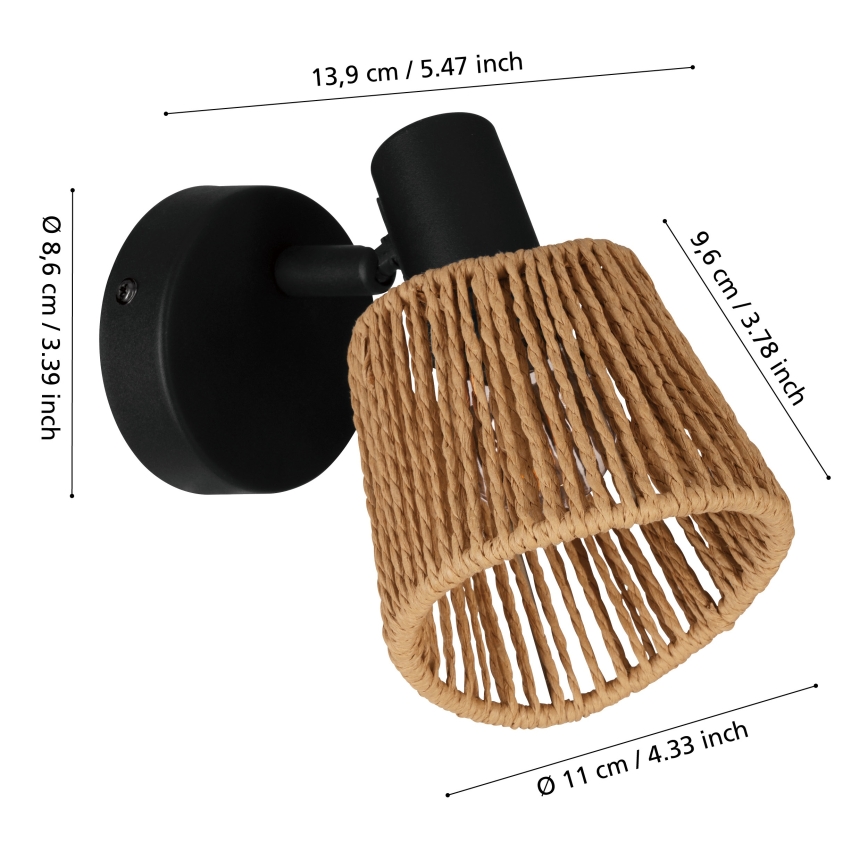 Eglo - Wand-Spotleuchte 1xE14/10W/230V schwarz/beige