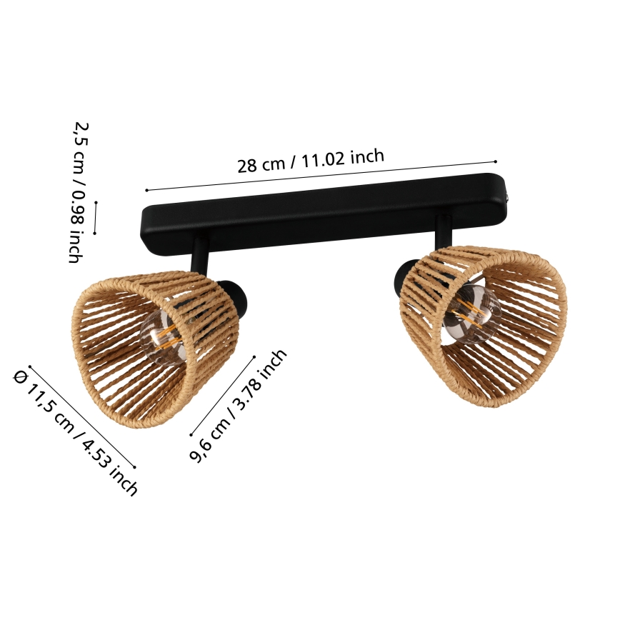 Eglo - Spotleuchte 2xE14/10W/230V schwarz/beige