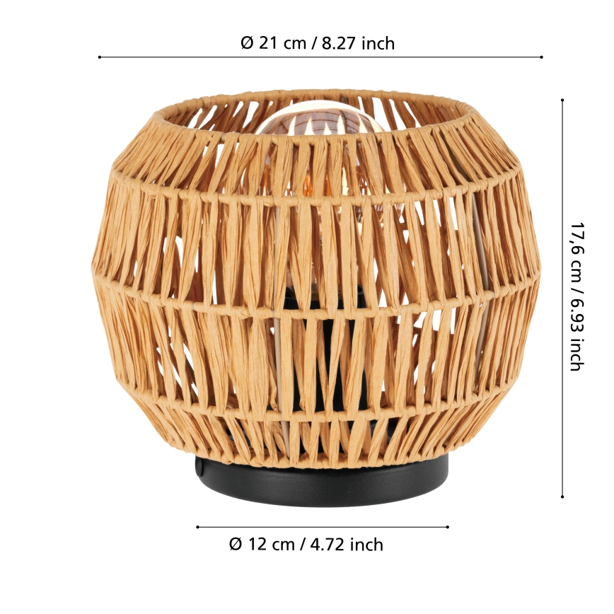 Eglo - Tischlampe 1xE27/40W/230V braun