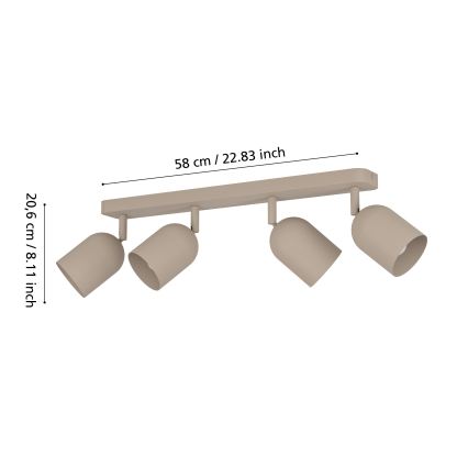 Eglo - Deckenspot 4xE14/40W/230V beige