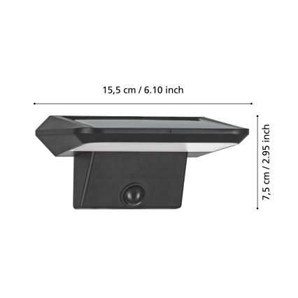 Eglo - LED-Solar-Wandleuchte mit Sensor LED/20W/3,7V 2000 mAh IP44
