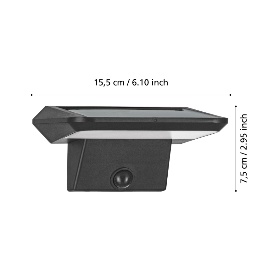 Eglo - LED-Solar-Wandleuchte mit Sensor LED/20W/3,7V 2000 mAh IP44