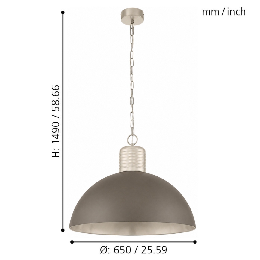 Eglo 49107 - Kronleuchter an Kette COLDRIDGE 1xE27/60W/230V