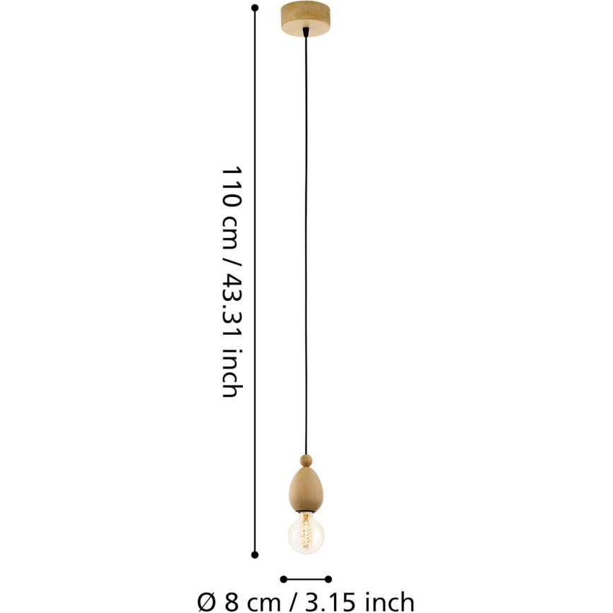 Eglo 49376 - Pendelleuchte AVOLTRI 1xE27/60W/230V
