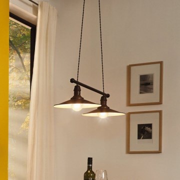 Eglo 49457 - Pendelleuchte an Kabel STOCKBURY 2xE27/60W/230V