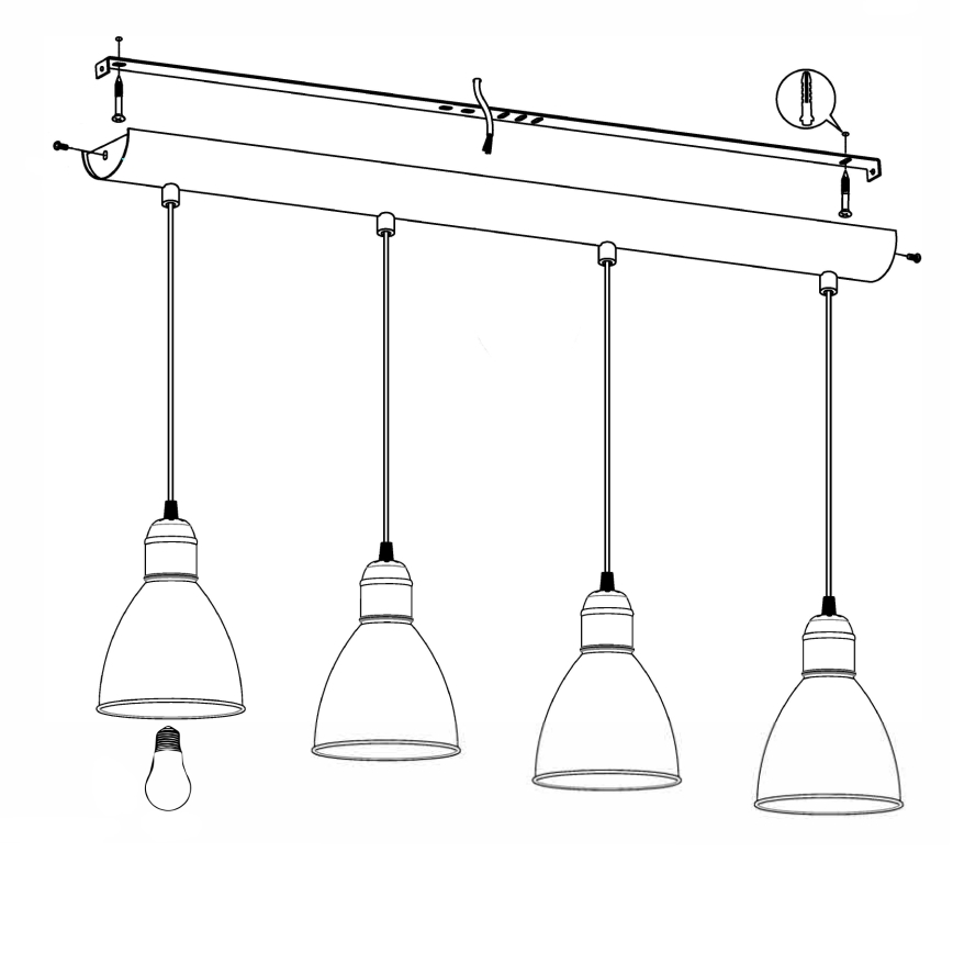 Eglo - Hängeleuchte 4xE27/60W/230V