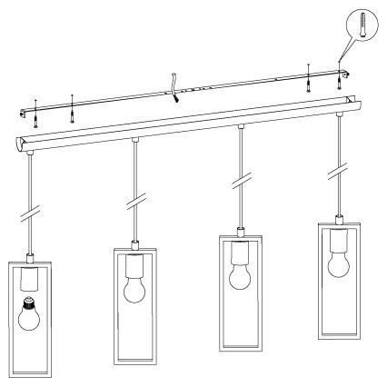 Eglo - Hängeleuchte 4xE27/60W/230V