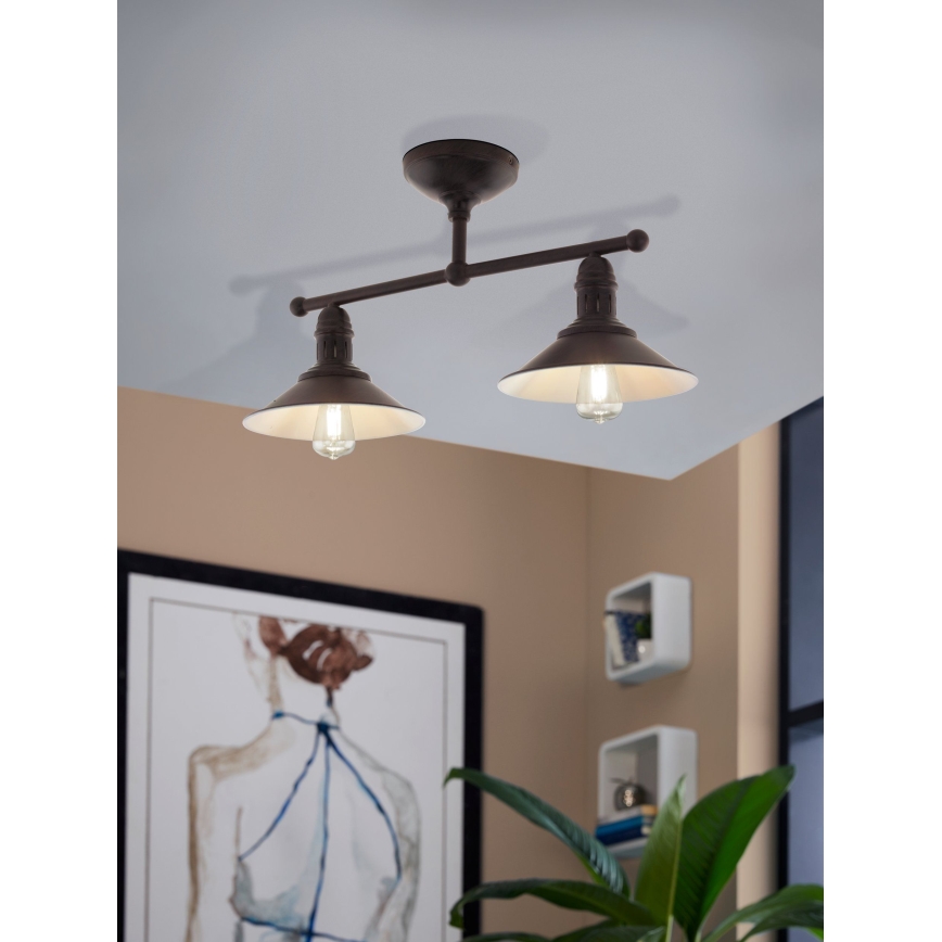 Eglo 49824 - Pendelleuchte STOCKBURY mit Stange, 2x E27/60W