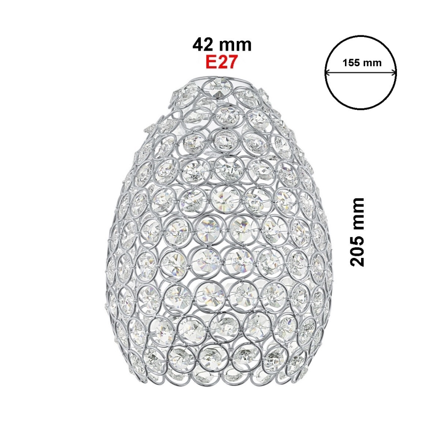 Eglo 49848 - Kristallschirm GILLINGHAM E27 Durchmesser 15,5 cm
