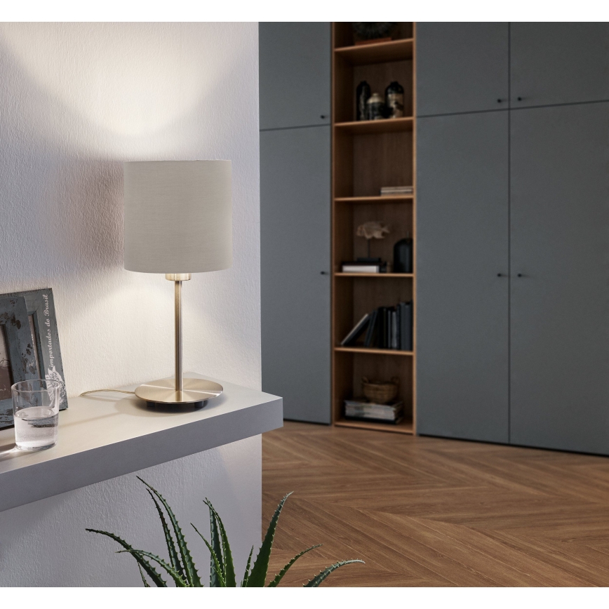 Eglo 54745 - Tischleuchte ANADIA 1xE14/40W/230V taupe/matt Chrom