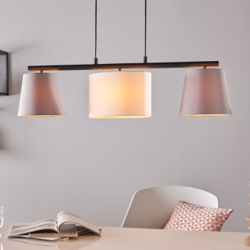 Eglo 55207 - Hängeleuchte ALMEIDA 3xE14/25W/230V grau