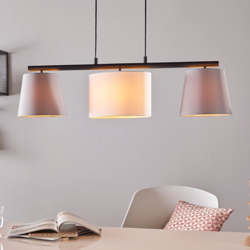 Eglo 55207 - Hängeleuchte ALMEIDA 3xE14/25W/230V grau