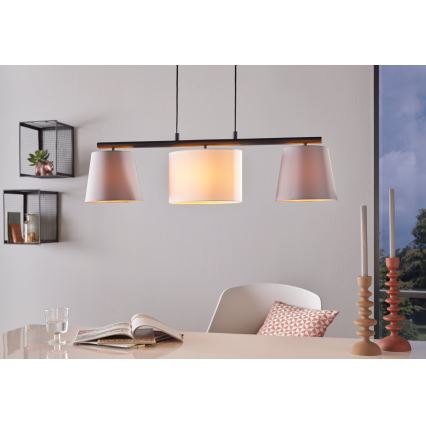 Eglo 55207 - Hängeleuchte ALMEIDA 3xE14/25W/230V grau