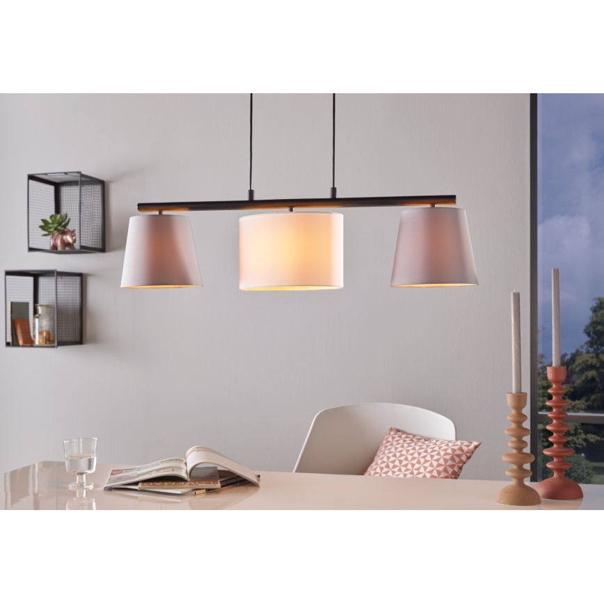 Eglo 55207 - Hängeleuchte ALMEIDA 3xE14/25W/230V grau