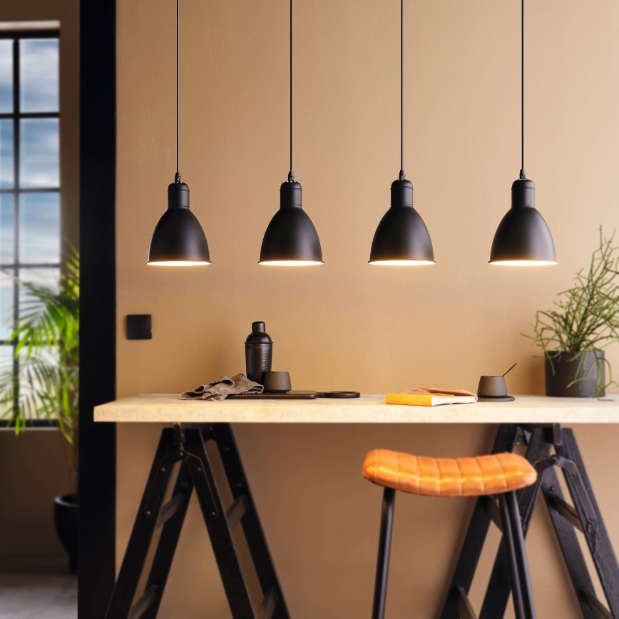 Eglo 55244 - Hängeleuchte an Kabel PRIDDY 4xE27/60W/230V schwarz