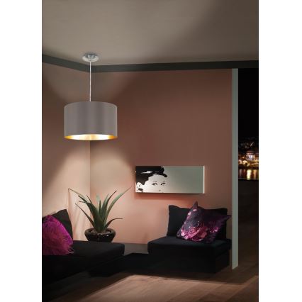 Eglo 55269 - Hängeleuchte MASERLO 1xE27/60W/230V braun
