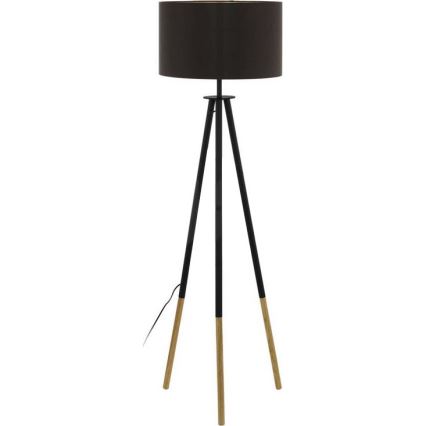 Eglo 55291 - Stehleuchte BIDFORD 1xE27/60W/230V schwarz/braun