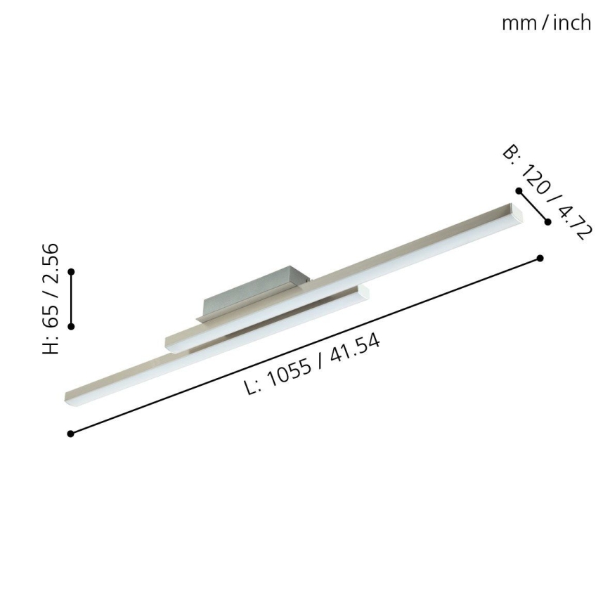 Eglo 55971 - Dimmbare LED RGBW-Deckenleuchte FRAIOLI-C LED/34W/230V 2700-6500K mattchrom + Fernbedienung