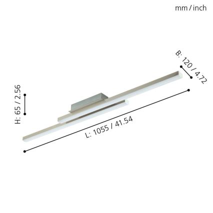 Eglo 55971 - LED RGBW dimmbare Deckenleuchte FRAIOLI-Z LED/34W/230V 2700-6500K mattchrom + Fernbedienung
