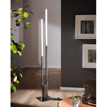 Eglo 55972 - LED RGBW dimmbare Stehleuchte FRAIOLI-C LED/34W/230V 2700-6500K mattchrom + Fernbedienung